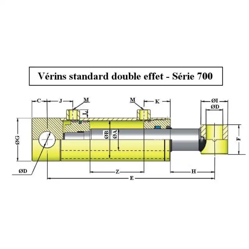 Promotion Verin hydraulique double effet 70×120