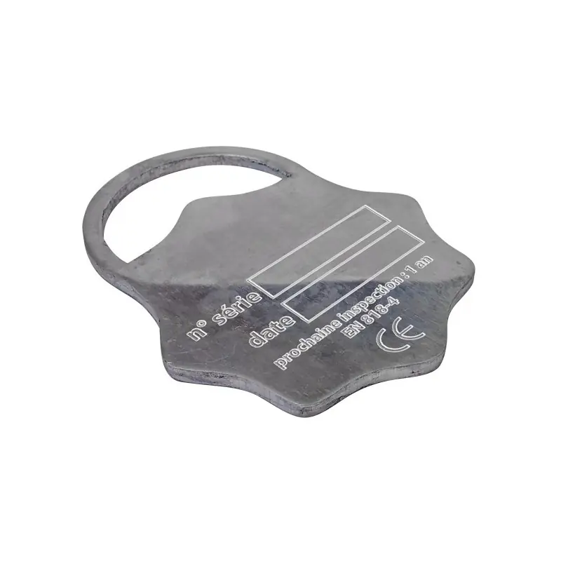 PLAQUE DE MARQUAGE ALUMINIUM pour élingue chaîne GRADE 80 / 2, 3 ou 4 BRINS Diamètre (mm) 70 Commander Maintenant