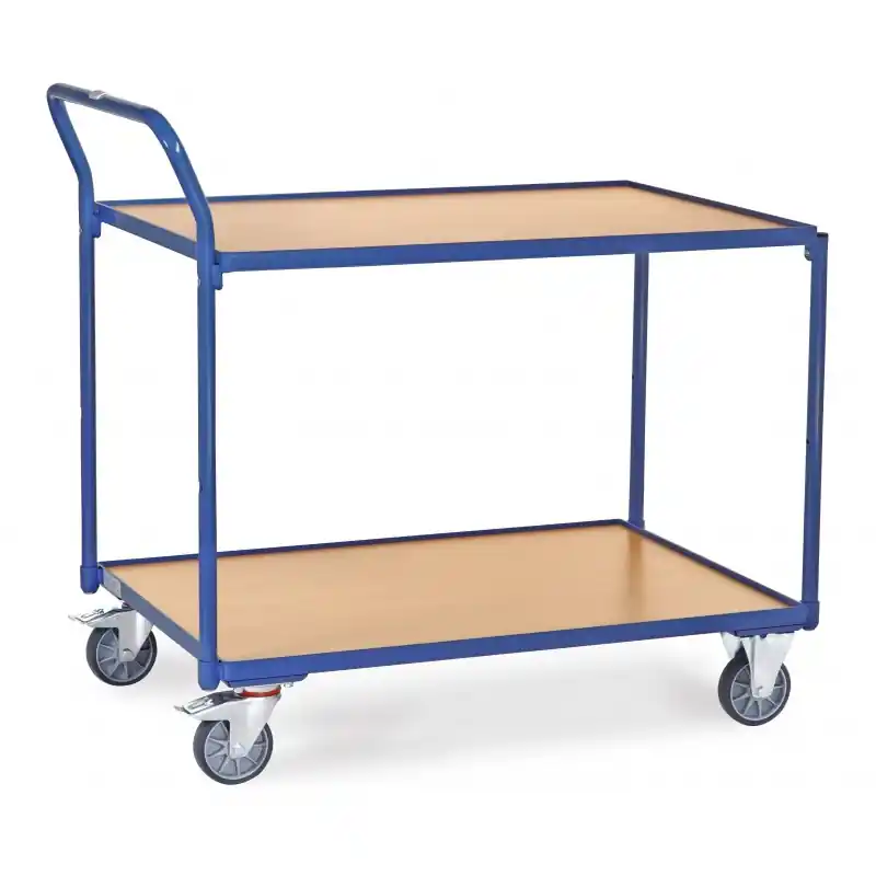 Acheter Direct Servante 300 kg, 2 plateaux avec barres de poussée – 2744 – FETRA Servante 300 kg. 2 plateaux avec barres de poussée