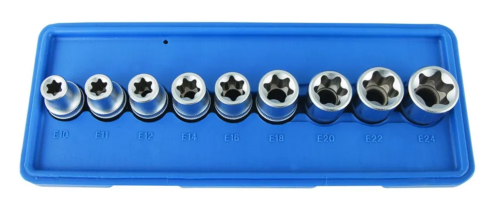 Prix Choc Coffret douilles 1/2" Torx E10 à E24 (9pcs)
