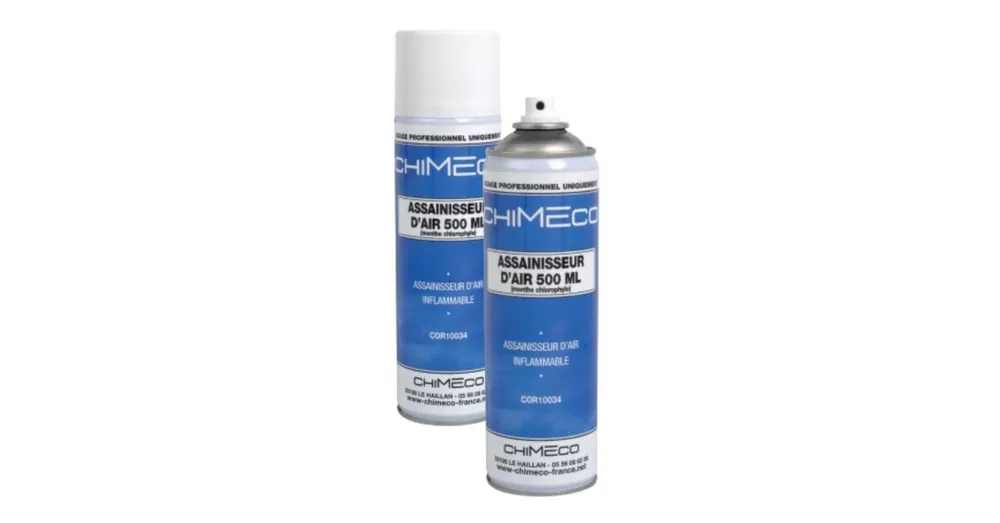 Commander Maintenant Assainisseur d’air désinfectante et désodorisante 500ml – Lot de 6 – Chimeco